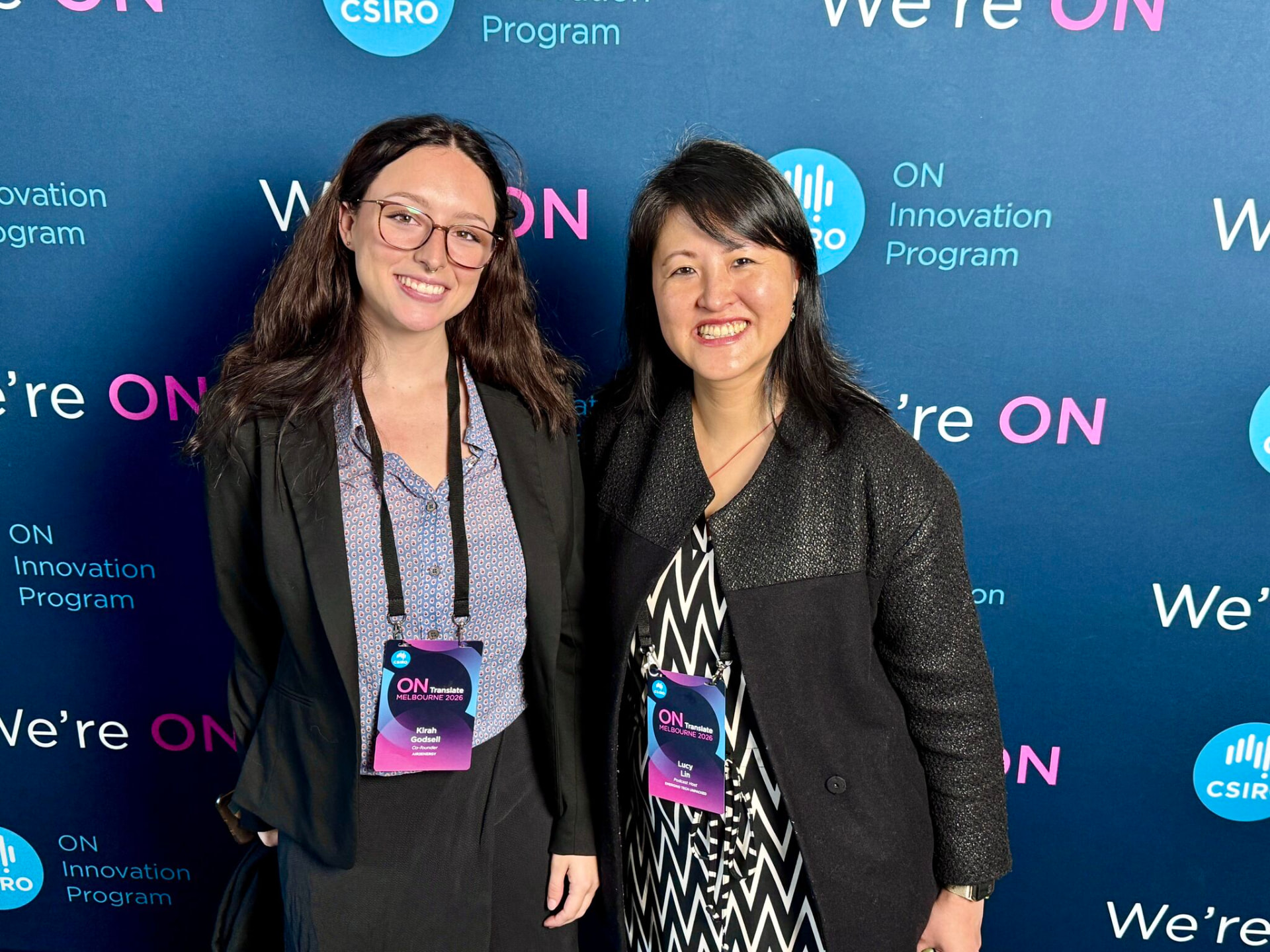 Lucy Lin with Kirah at a CSIRO innovation event